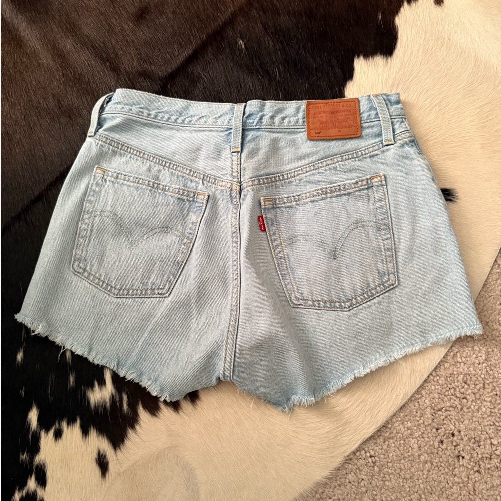 Levi's Sky Blue Denim Cutoff Shorts - Picture 3 of 4